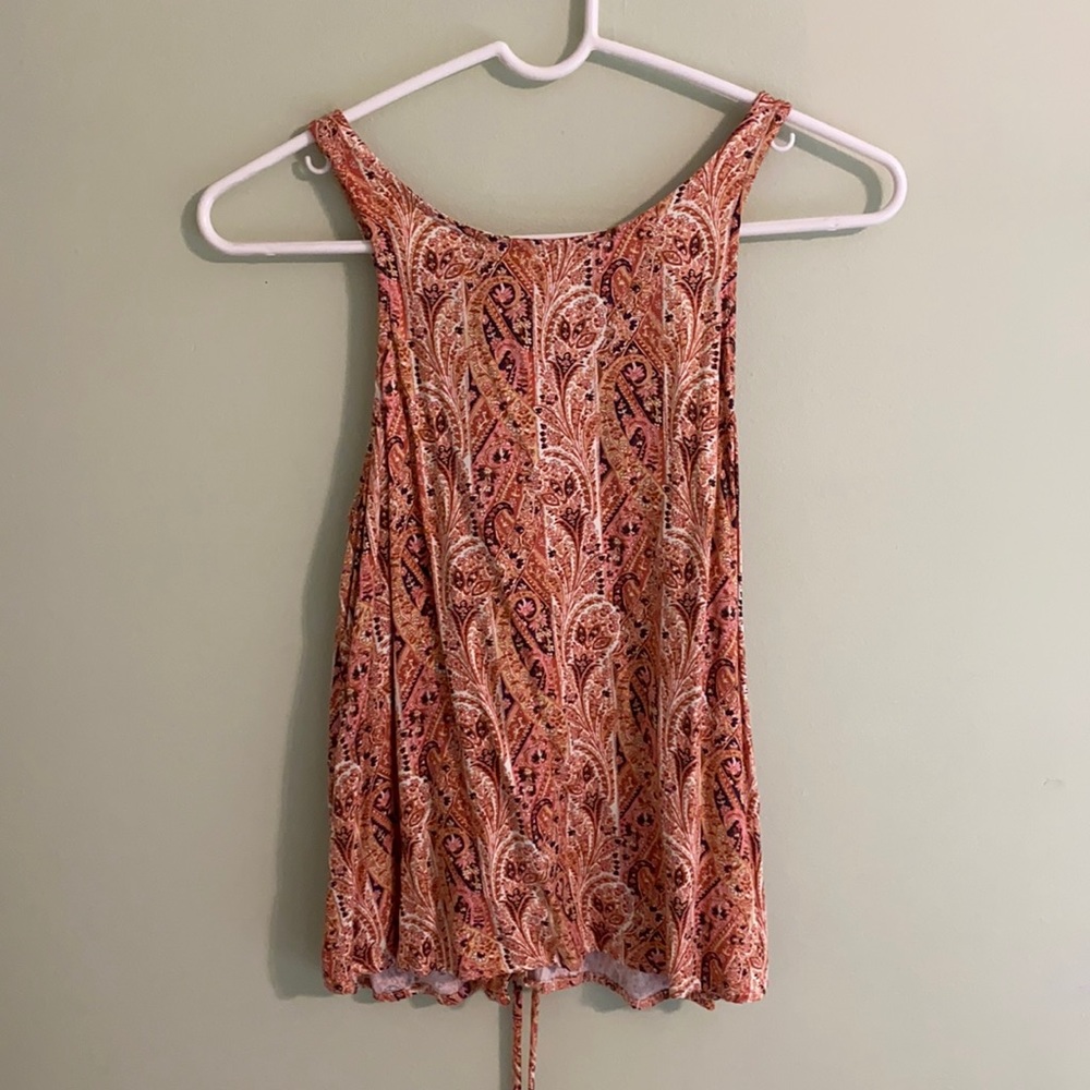 American Eagle Tank Top with Lace Up Back